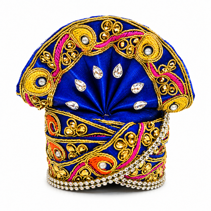 Sai Baba Pagdi Mukut | Size 4A | Pack of 6 | Multicolour | Diamond Stone Work | For Sai Baba, Krishna & Deity Idols