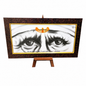 Sai Baba Peaceful Eyes Photo Frame | 7x13 Inch | Brown Wooden Frame | Table Top & Wall Mount
