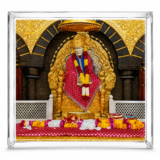 Sai Baba Samadhi Acrylic Figurine | Car Dashboard, Home & Office Décor | Antique Finish | 11x4x11cm | Multicolour