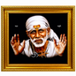 Sai Baba Shirdi Sainath Photo Frame | 2 Hand Sai | 10x12 Inch | Wood Lamination | Matte Gold | Antique Style | Wall Painting