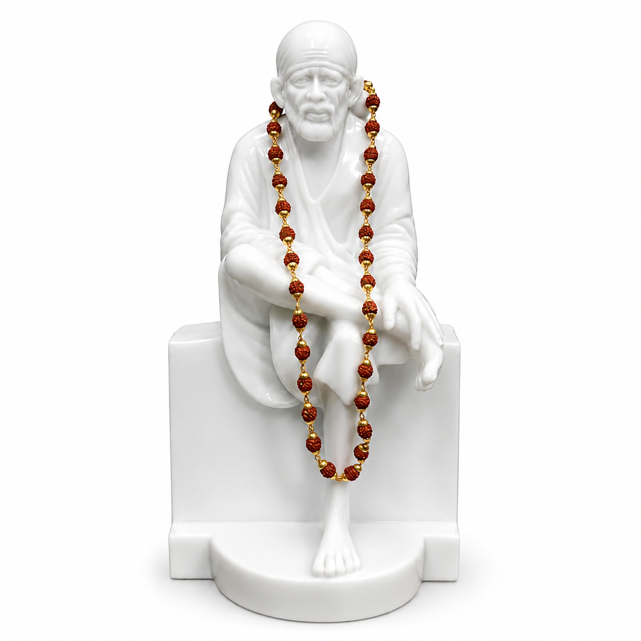 Sai Baba Statue | 7.5 Inch | White | Classic Style | Decorative Showpiece