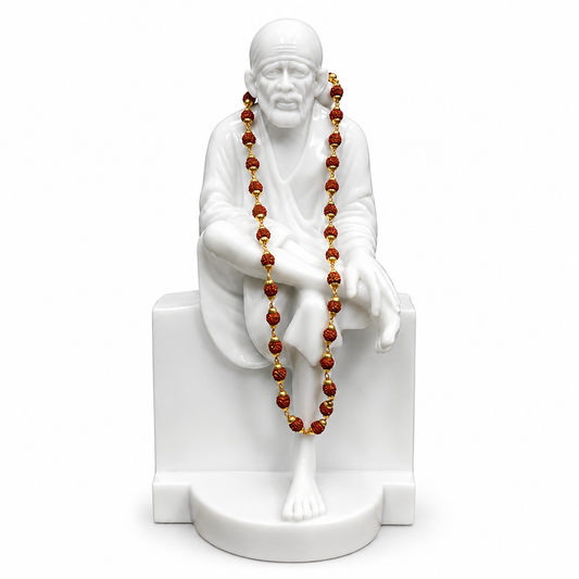 Sai Baba Statue | 7.5 Inch | White | Classic Style | Decorative Showpiece