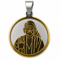 Sai Baba Two Tone Plain Round Locket | 22mm | Brass Stainless Steel | Glossy Gold | Men | Everyday Wear | Never Loses Colour