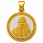 Sai Baba Two Tone Round Pendant | 22mm | Brass Stainless Steel | Glossy Gold | Men | Everyday Wear | Never Loses Colour