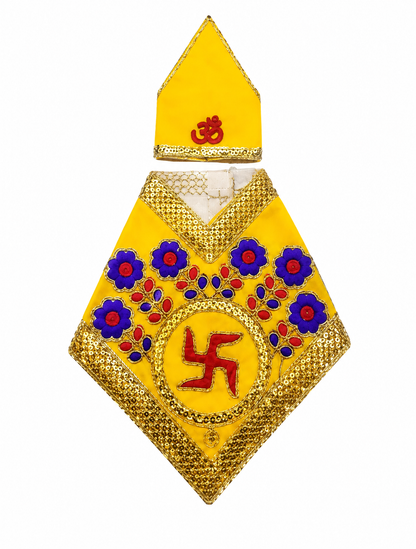Sai Baba Velvet Dress Set | Pack of 7 | Om Printed Handcrafted | For 4.5 Inch Idol | Multicolour Vastra Poshak