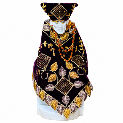 Sai Baba Velvet Dress | 7.5 Inch | Multicolour | Classical Style | Matte Finish | Poshak Vastra