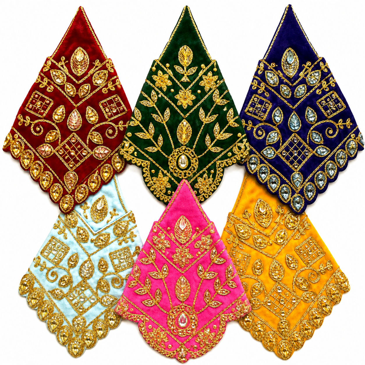 Sai Baba Velvet Dress | 7.5 Inch | Multicolour | Classical Style | Matte Finish | Poshak Vastra