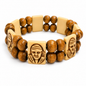 Sai Baba Wrist Bracelet | Off White & Wooden | Elastic | Daily Wear Devotional Jewellery | Divine Blessings