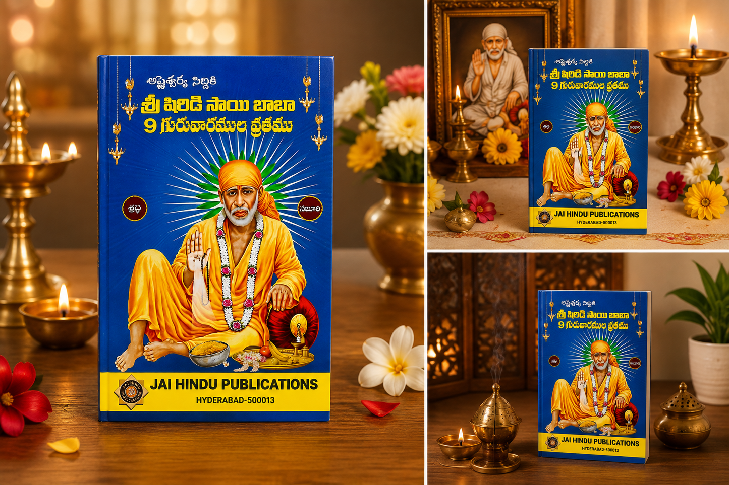 Sri Shirdi Sai Baba 9 Thursdays Vratham Book (Telugu) | Devotional Pooja & Vrat Katha – Pack of 10