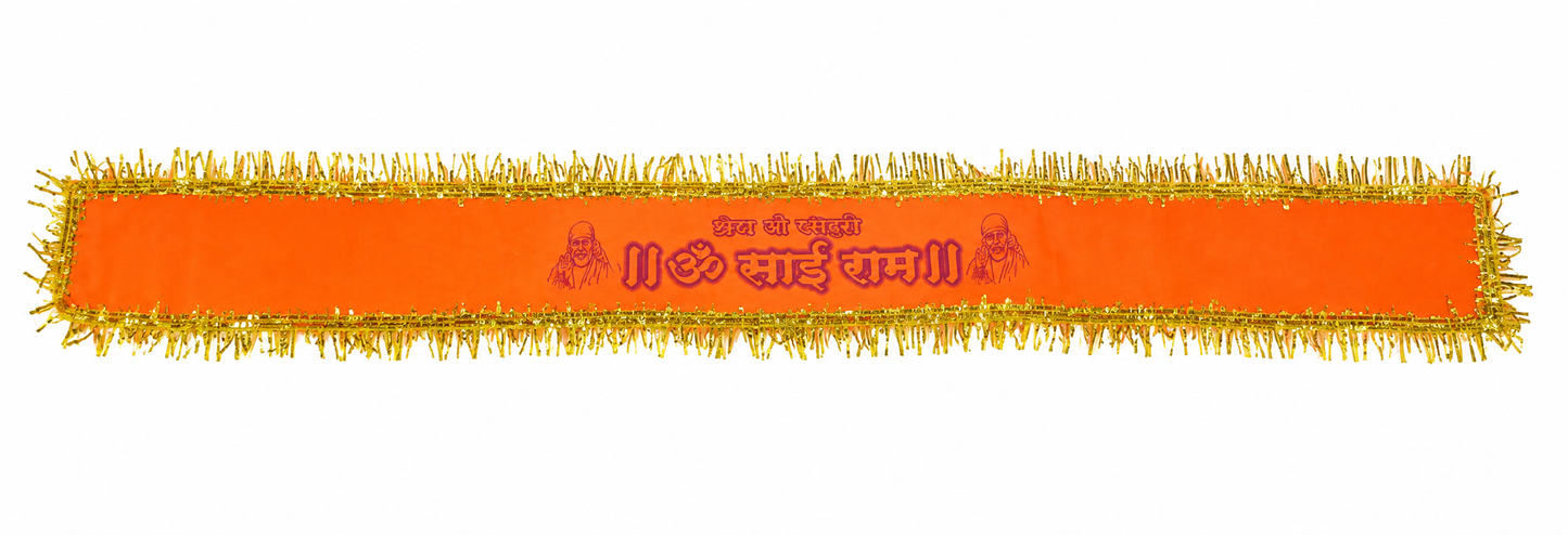 Sai Ram Fancy Forehead Patti | Orange | 35 Inch | Pack of 50 | Temple & Wholesale