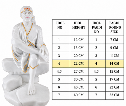 Sai Baba Pagdi Mukut | Size 4A | Pack of 6 | Multicolour | Diamond Stone Work | For Sai Baba, Krishna & Deity Idols