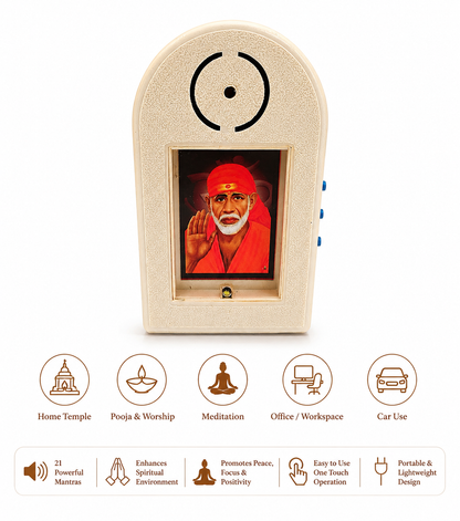 Shirdi Saibaba Mantra Chanting Machine Box with 21 Mantras for Meditation, Pooja & Worship