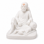 Shirdi Sai Baba Dwarkamai Sitting Idol | 5.5 Inch | White Marble Finish | Home Mandir & Decor