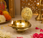Shirdi Sai Baba Figure Diya | Brass | Golden | 4 CM Sitting Style | Pooja Home Decor & Diwali Gift