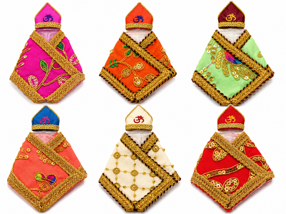 Shirdi Sai Baba Idol Dress with Pagdi | Pack of 6 | Size 7 | Mix Colours & Designs | Handmade Zari Work | Dry Clean