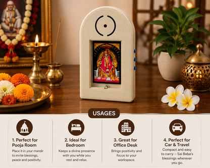 Shirdi Sai Baba Mantra Chanting Machine | Pink | 21 Sacred Mantras | 150 GM | Meditation Pooja Worship
