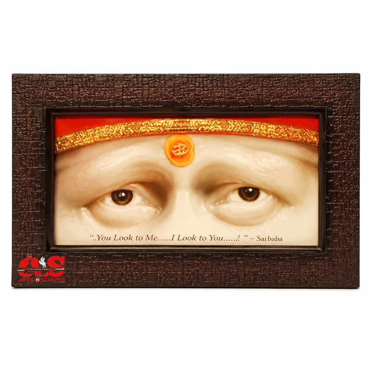 Shirdi Sai Baba Wall Hanging Photo Frame | Blessing Eyes | Stoneware | 10x10 CM | Home Temple Decor & Gift
