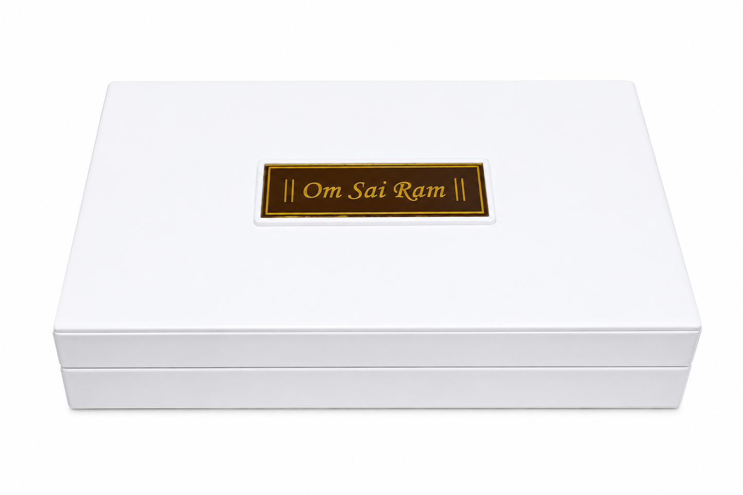 Shirdi Sai Baba with Charan Padukas Gift Box | Gold Plated | 4x6 Inch | Birthday & Office Party Gift