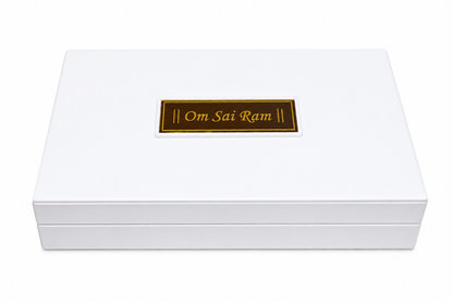 Shirdi Sai Baba with Charan Padukas Gift Box | Gold Plated | 4x6 Inch | Birthday & Office Party Gift