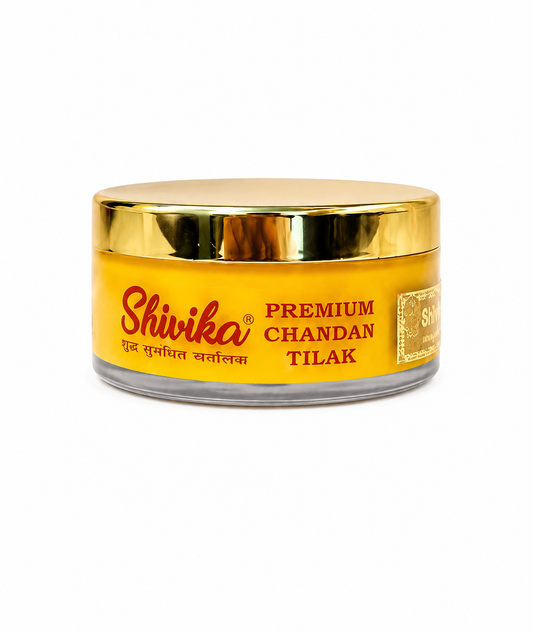 Shivika Premium Yellow Chandan Tilak | Natural Saffron & Rose Water | Pooja Essentials