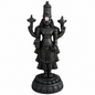 Tirupati Balaji Venkateswara Swamy Idol | Black Marble | 20cm | Gold Finish | Pooja Room, Car Dashboard & Temple | Traditional