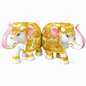 White & Gold Elephant Showpiece | Pack of 2 | 5 Inch | Marble Resin | Vastu & Feng Shui | Home, Office & Gifting