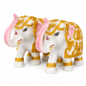 White & Gold Marble Elephant Showpiece | Pack of 2 | 3 Inch | Vastu Feng Shui | Home Office Decor & Gift