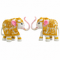 White & Gold Elephant Showpiece | Pack of 2 | 7 Inch | Marble Resin | Vastu & Feng Shui | Home, Office & Gifting
