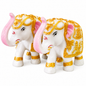 White & Gold Elephant Showpiece | Pack of 2 | 3 Inch | Marble Resin | Vastu & Feng Shui | Home, Office & Gifting