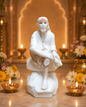 Sai Baba Marble Dust Idol 4.5 Inch-Elegant White Murti for Home Mandir, Pooja Room & Spiritual Decor