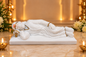 Sleeping Sai Baba Marble Finish Idol – Peaceful Decorative Murti for Home Mandir, Pooja Room & Spiritual Décor
