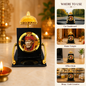 Shirdi Sai Baba Car Dashboard Stand with Golden Umbrella | Black & Gold Devotional Tabletop Decor