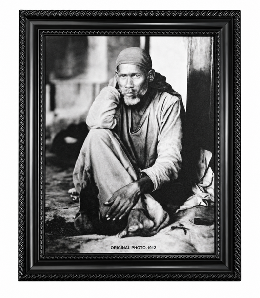 Shirdi Sai Baba Sitting Near Dhuni Photo Frame | 8x10 Inch