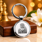 Shirdi Sai Baba Stainless Steel Key Chain | Circular Design | Devotional Gift