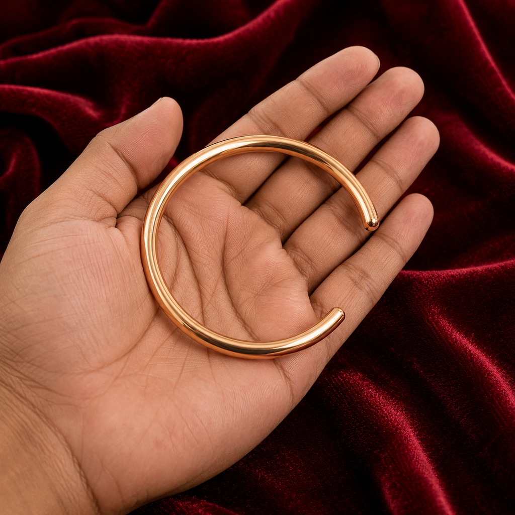 Pure Copper Adjustable Kada Bracelet for Men & Women | Spiritual Jewelry