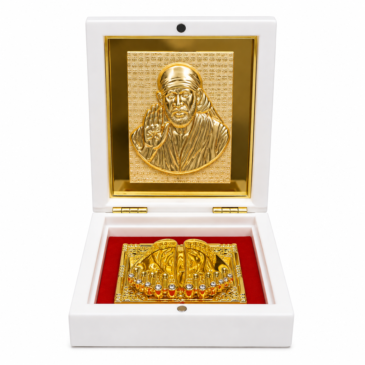 Shirdi Sai Baba Idol  Gift Box | Gold Plated | 4x4 Inch | Every Occasion Gift
